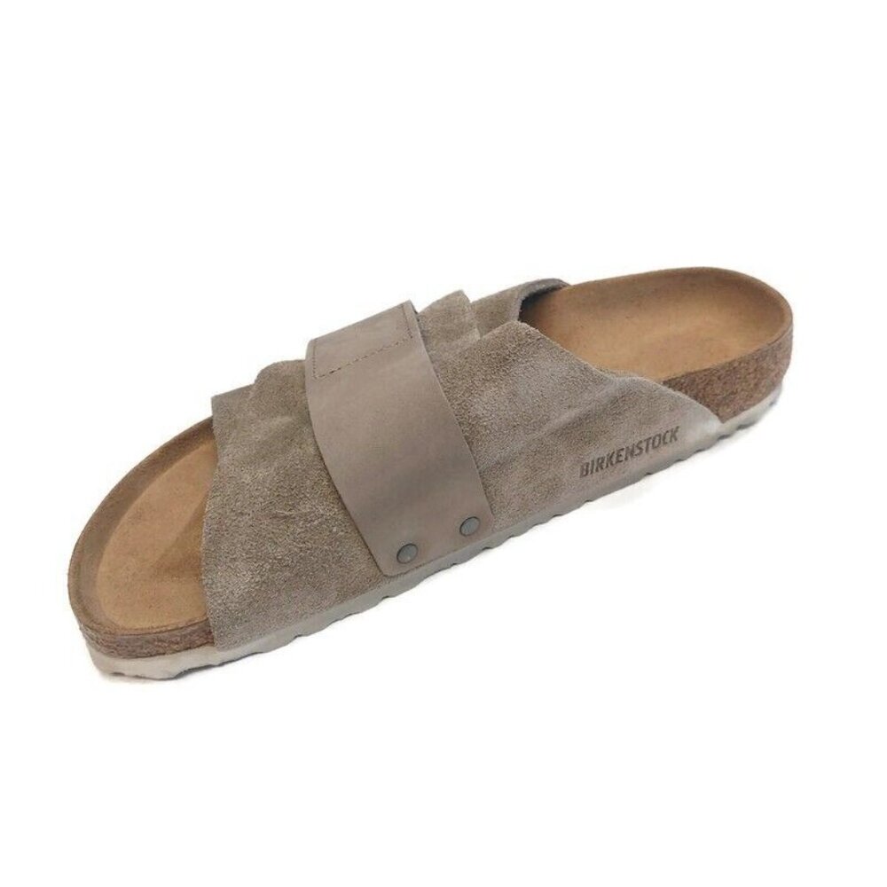 Birkenstock Kyoto Nubuck Suede Leather Sandals Womens 10 Mens 8 Taupe - Picture 4 of 10